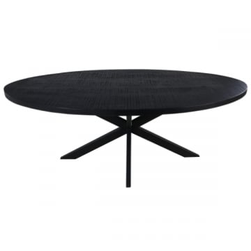 Eettafel Geraldton 180x100cm ovaal mangohout - zwart