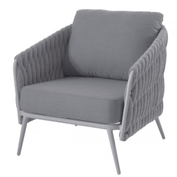 Fauteuil voor buiten Gaborone aluminium en olefin - wit/grijs
