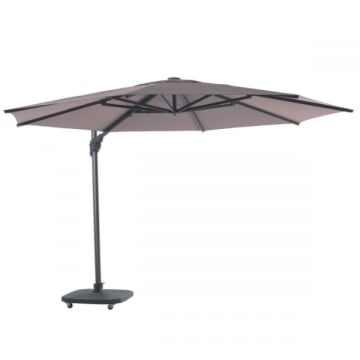 Parasol Tampa 300cm met voet - zwart/taupe