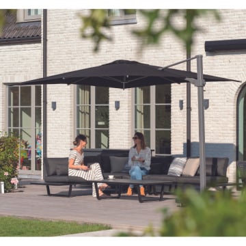 Parasol Bryce 300x300cm met voet - zwart