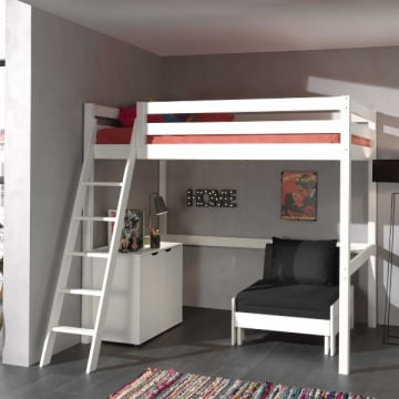 Hoogslaper Claire 140x200 met Charlotte-commode & Lena-zetelbed - wit