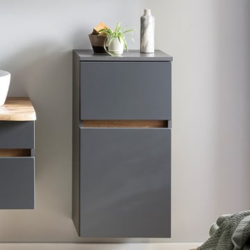 Badkamerkast Vikas 1 deur & 1 lade - antraciet