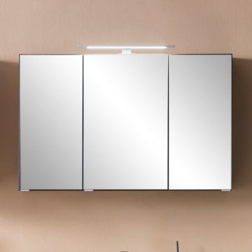 Spiegelkast Vikas 100cm 3 deuren met verlichting - antraciet