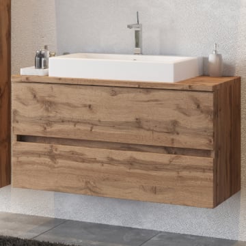 Wastafelmeubel Pisca 100cm 2 lades - eik