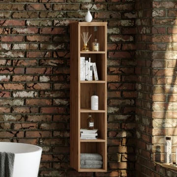 Open badkamerkast Malvo 25cm 4 legplanken - eik