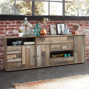 Dressoir Clem 193cm 3 deuren & 7 lades - driftwood
