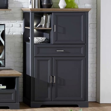 Commode Samine 3 deuren & 1 lade - grafiet/eik