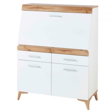 Secretaire Vanya met 3 deuren & 2 lades - wit/eik