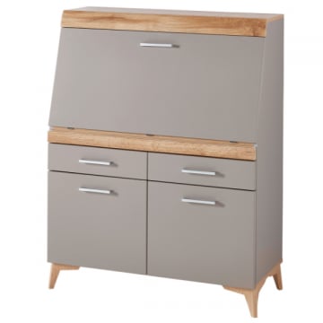 Secretaire Vanya met 3 deuren & 2 lades - grijs/eik