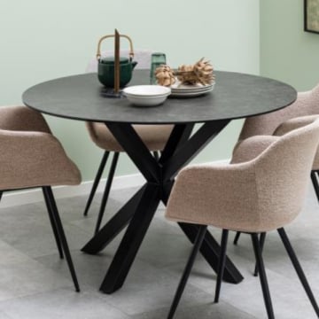 Eettafel Heaven Ø119 - keramiek/ zwart