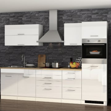 Kitchenette Ragnar 290cm met oven - hoogglans wit