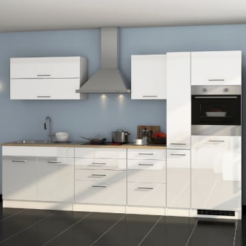 Kitchenette Ragnar 320cm met oven en koelkast - hoogglans wit
