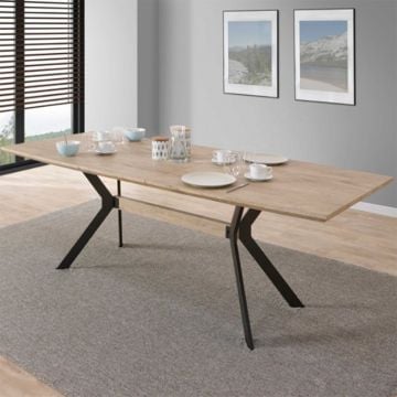 Tweede kans Verlengbare eettafel Karo 180<220cm - eik/zwart