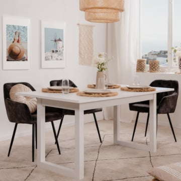 Eettafel Damian 160/200 x 90 cm-wit