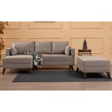 Hoekzetel Balcab Home | 205 x 140 x 85 cm | Cream-design