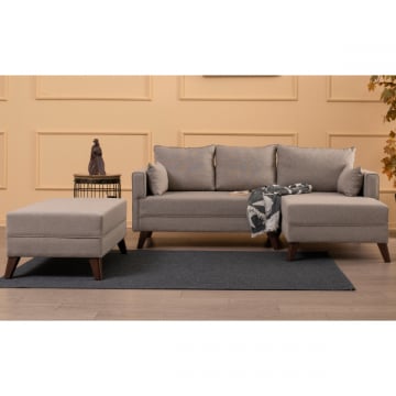Hoekzetel Balcab Home | 205 x 140 x 85 cm | Cream-design