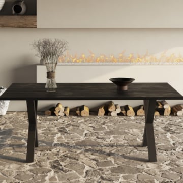 Eettafel Leena 200 x 100 cm-zwart