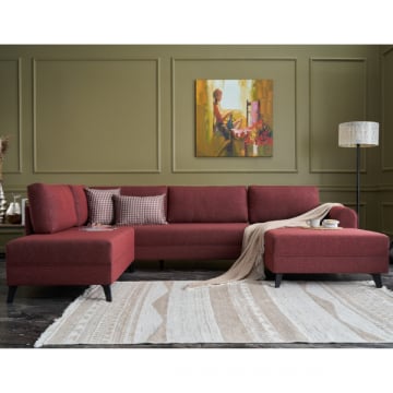 Hoekzetel Balcab Home | 300 x 202 x 78 cm | Rood