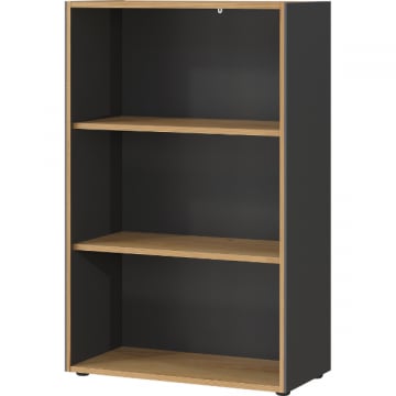 Open archiefkast Robert 120 cm - antraciet/eik