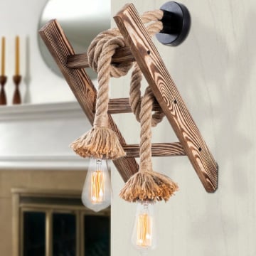 Lustro Wandlamp | Hout Afwerking | 25x26cm | IP20
