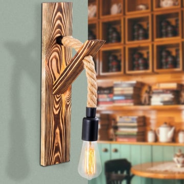 Lustro Houten Wandlamp | 9x17cm | 45cm H | IP20