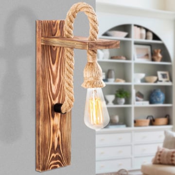 Lustro Houten Wandlamp | 11x18cm | 40cm Hoogte | IP20