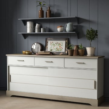 Dressoir Charme-Kronberg eik/structuurwit