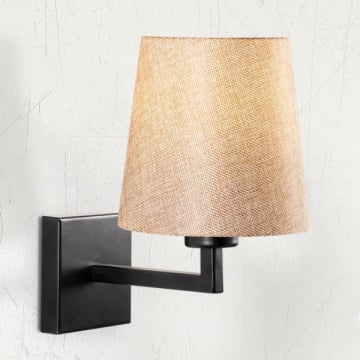 Sharifa Wandlamp | IJzeren Frame | Stoffen Kap | 18x24 cm