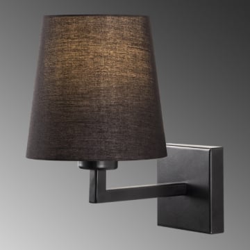 Wandlamp Sharifa | Zwart Metalen Behuizing | Stoffen Kap