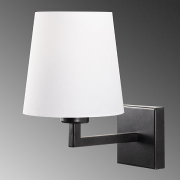 Sharifa Wandlamp | Metalen Behuizing | Stoffen Kap | 18x24cm Afmeting | 30cm Hoogte | IP20 | Zwart Wit