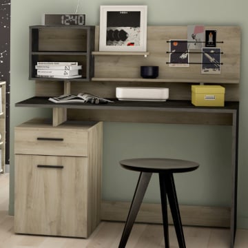 Bureau Siam-Kronberg eik/Sidewalk zwart