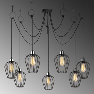 Metalen kroonluchter Opviq | 160cm Diameter | Instelbare Hoogte | IP20 | Zwart