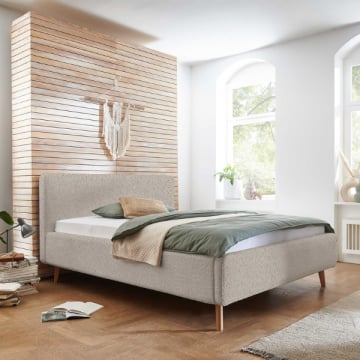 Tweepersoonsbed Dalila 180x200cm teddystof - beige