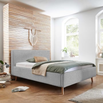Tweepersoonsbed Dalila 180x200cm teddystof - grijs