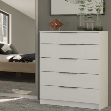 ladekast Siebert 5 lades-mat wit