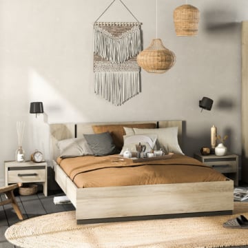 Bed Waylon 140 x 190 cm-Kronberg eik/Waterford eik