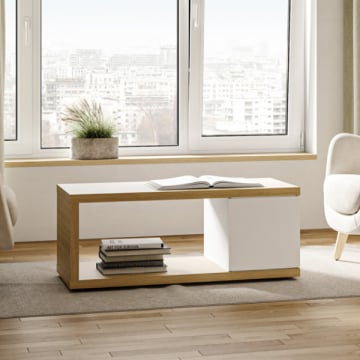 Salontafel Bérinne-wit/eik