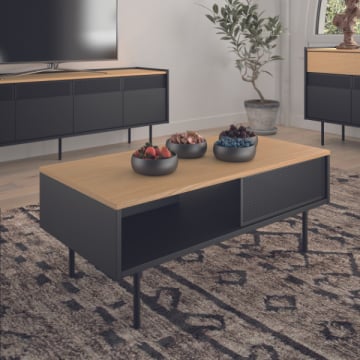 Salontafel Renée 100 cm - eik/zwart