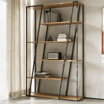 Boekenrek Albérique 4 legplanken-eik/zwart