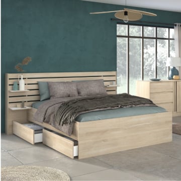 Tweepersoonsbed Tokio 160x200cm-eikdecor/wit