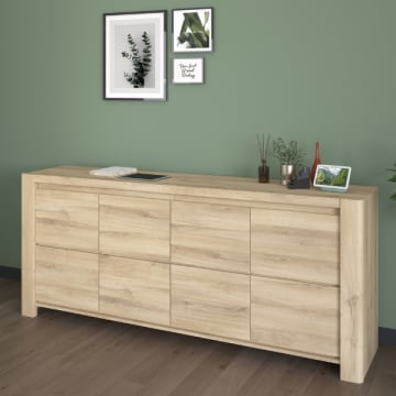 Dressoir Porto 199cm met 4 deuren - eikdecor