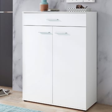 Schoenenkast Seb 89cm met opberglade - wit