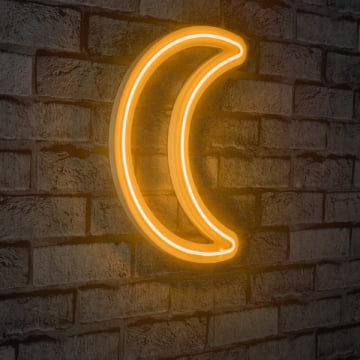 Neonverlichting halve maan - Wallity reeks - Geel