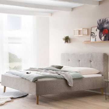 Gestoffeerd tweepersoonsbed Nils 180x200cm - taupe