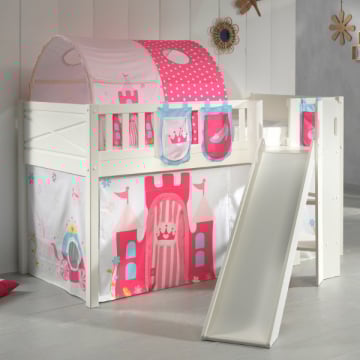 Halfhoogslaper Scottie 90x200 cm Prinses 3 met glijbaan-wit