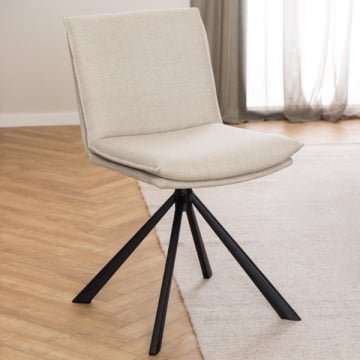 Eetkamerstoel Flynn draaibaar en met rits - beige