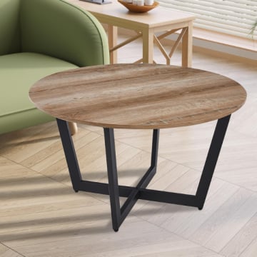 Vintage Carmen Salontafel | Oud Eiken Decor | H 45 x B 80 x D 80 cm