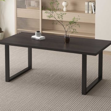 Alexander 180cm Donkerbruine Tafel | Metalen Poten | MDF Bovenblad