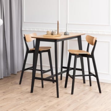 Roxby rechthoekige bartafel, eikenfineer, 120x60 cm