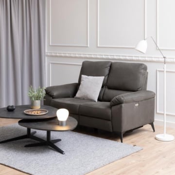 Relaxfauteuil Rana: Grijs stof, USB opladen, gemotoriseerd